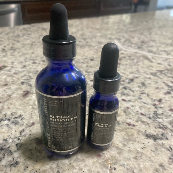 Peter Thomas Roth New Sealed Retinol Fusion PM Night Serum 2 fl oz and 0.4 fl oz